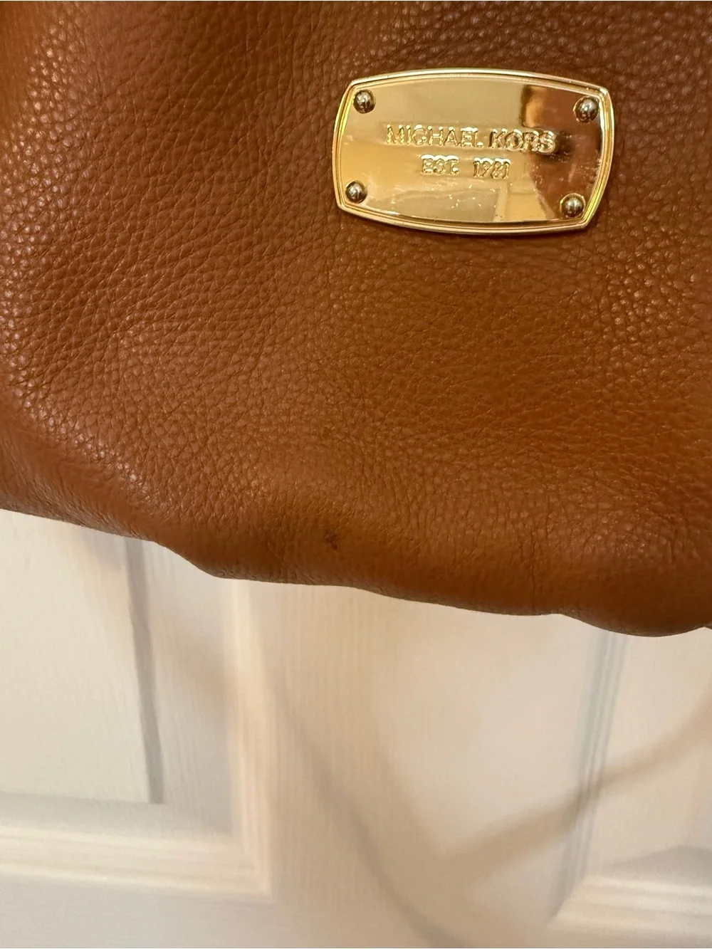 Michael Kors Cognac Pebbled Leather Shoulder Bag